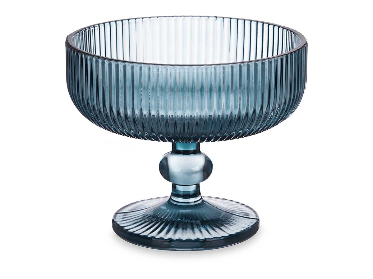 Copa helado azul oscuro rayas 310ml 12x12x10cm 2