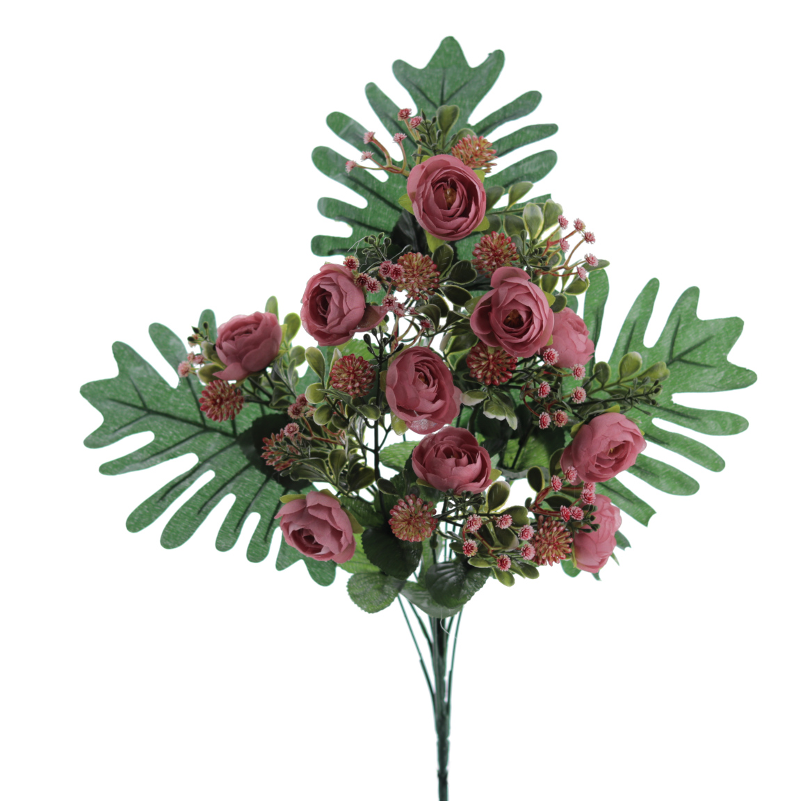 RAMO PALMA RANUNCULOS X10 MALVA