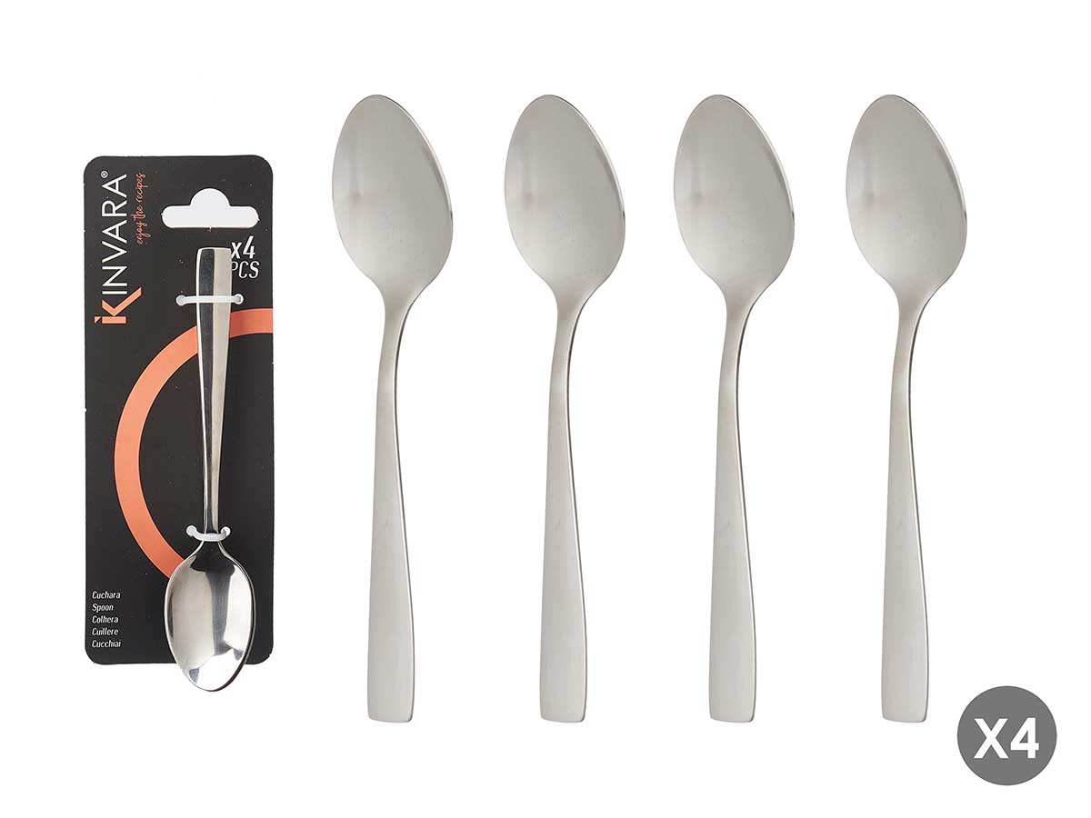 Set 4 cucharas metalicos postre