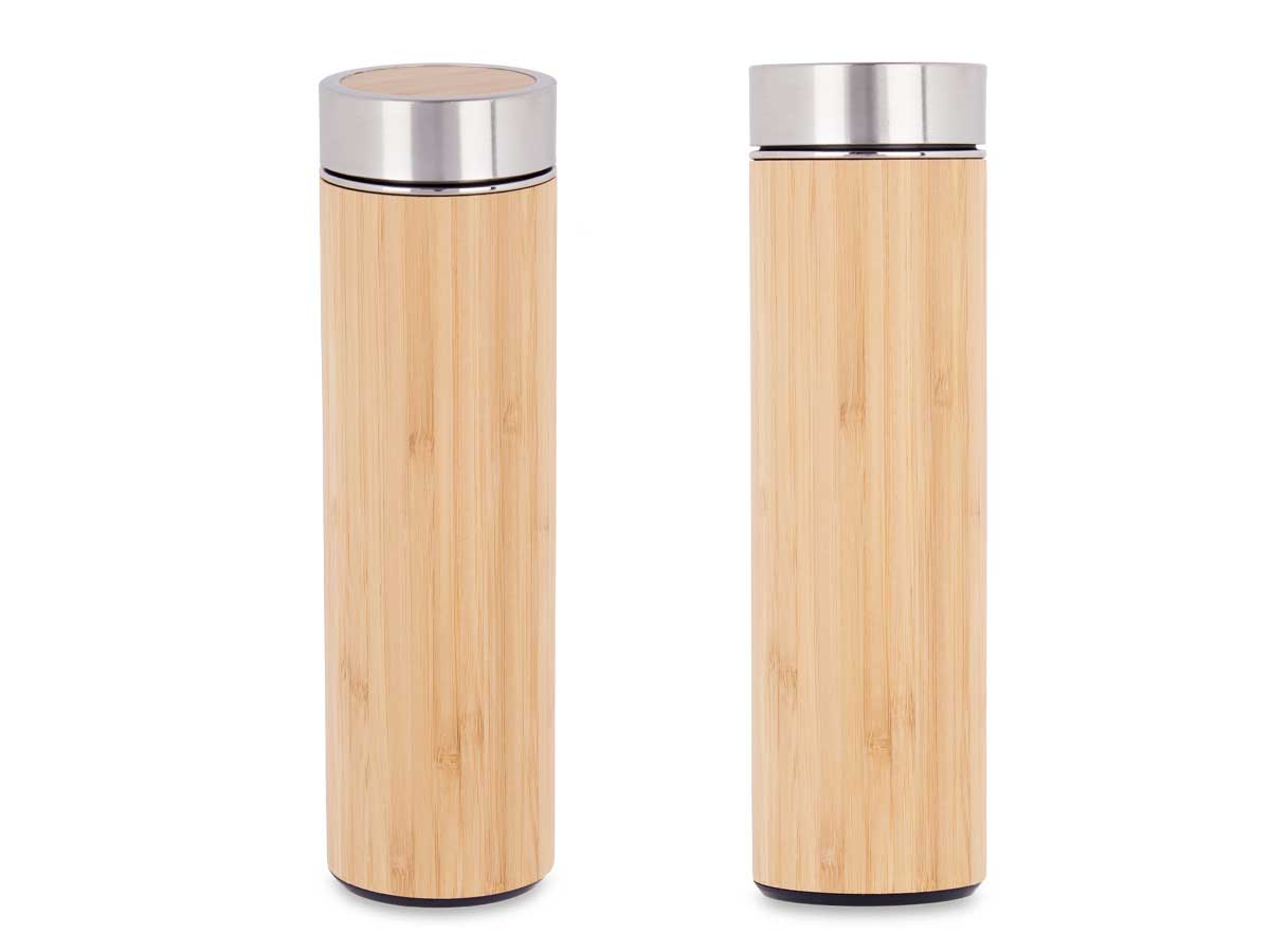 Termo acero bambu 500ml filtro 7x24x7cm 2