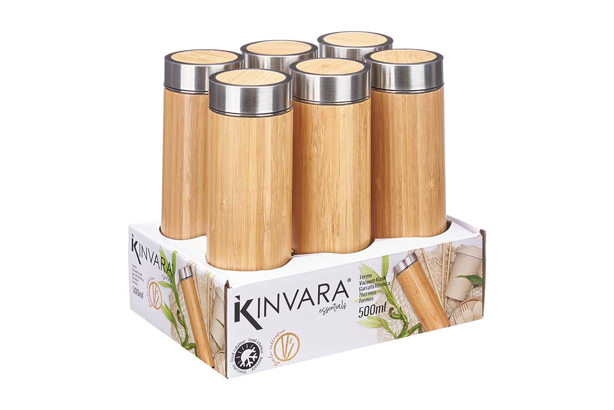 Termo acero bambu 500ml filtro 7x24x7cm 3