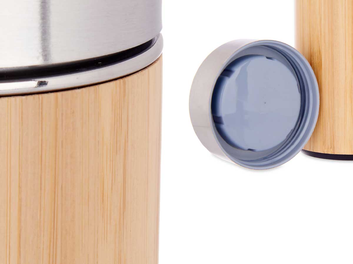 Termo acero bambu 500ml filtro 7x24x7cm 4