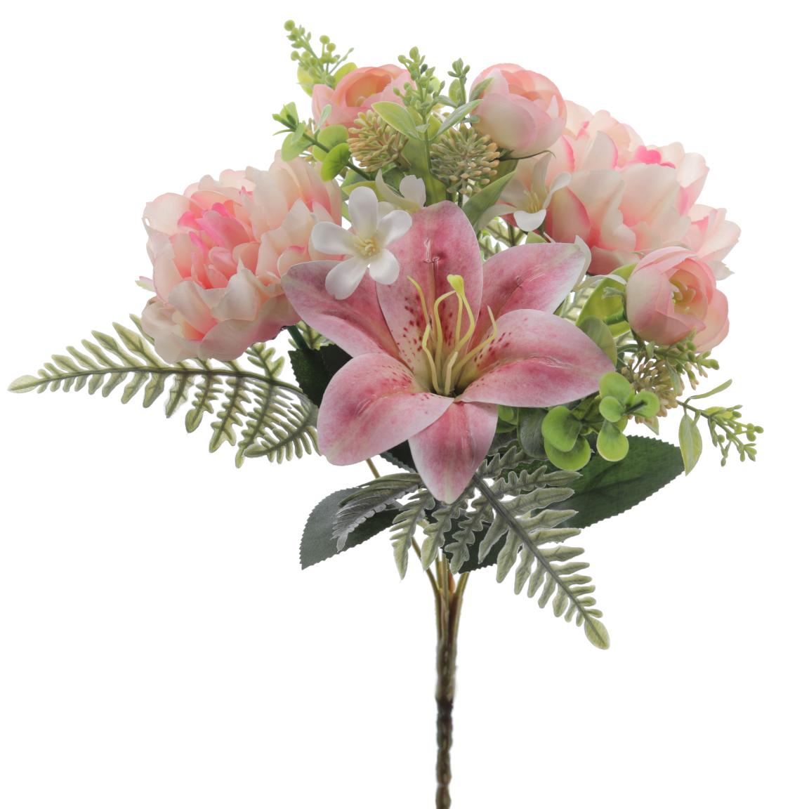RAMO PEONIA LILIUM X6 ROSA