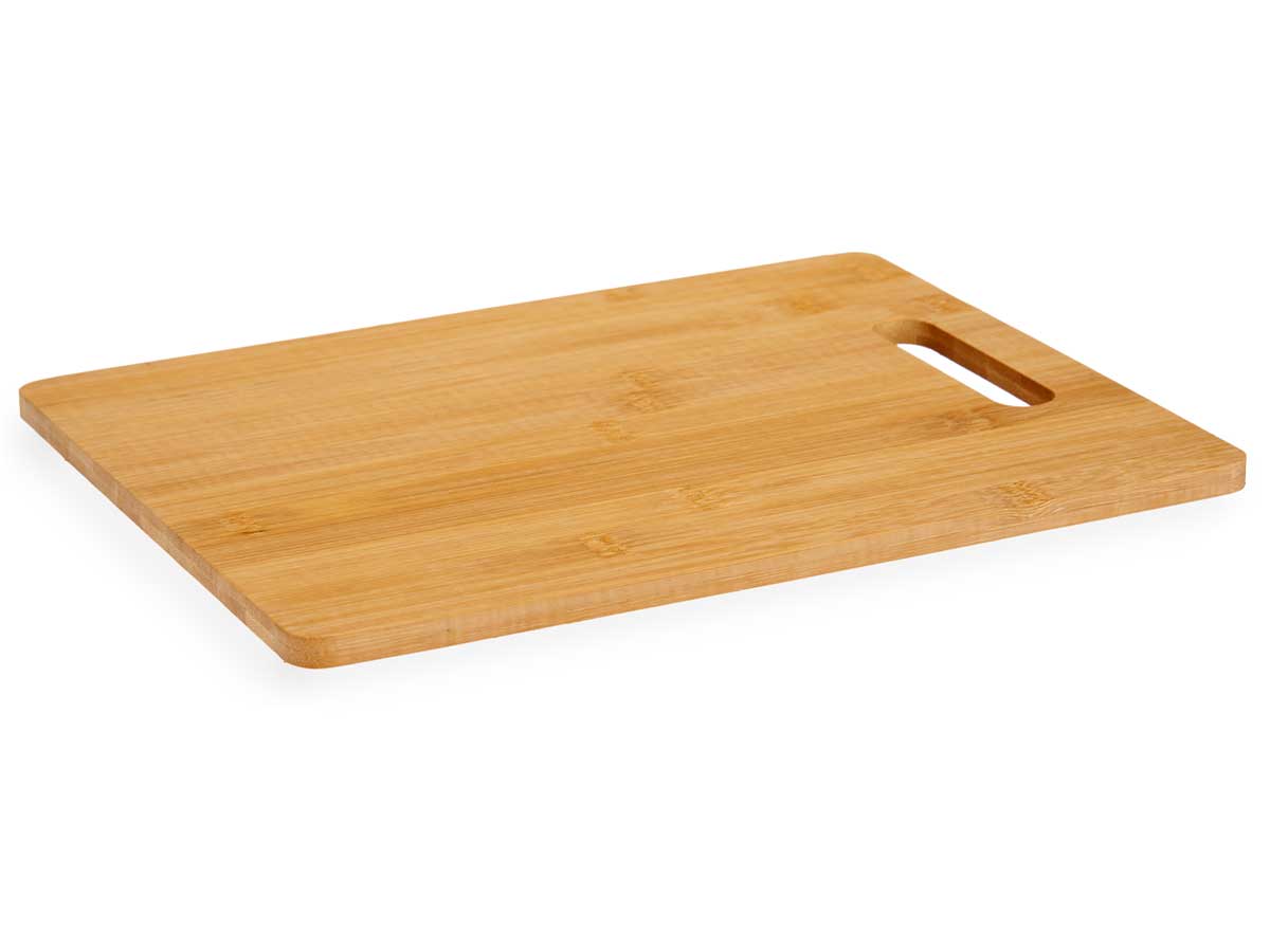 Tabla cortar bambu rectangular con asa 38x28 cm 2