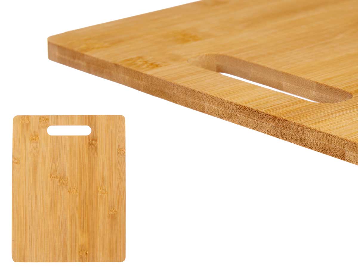 Tabla cortar bambu rectangular con asa 38x28 cm 4