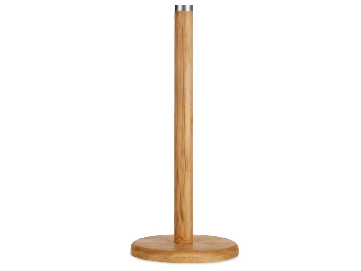 Portarrollo acero bambu 14x14x32,5cm 2