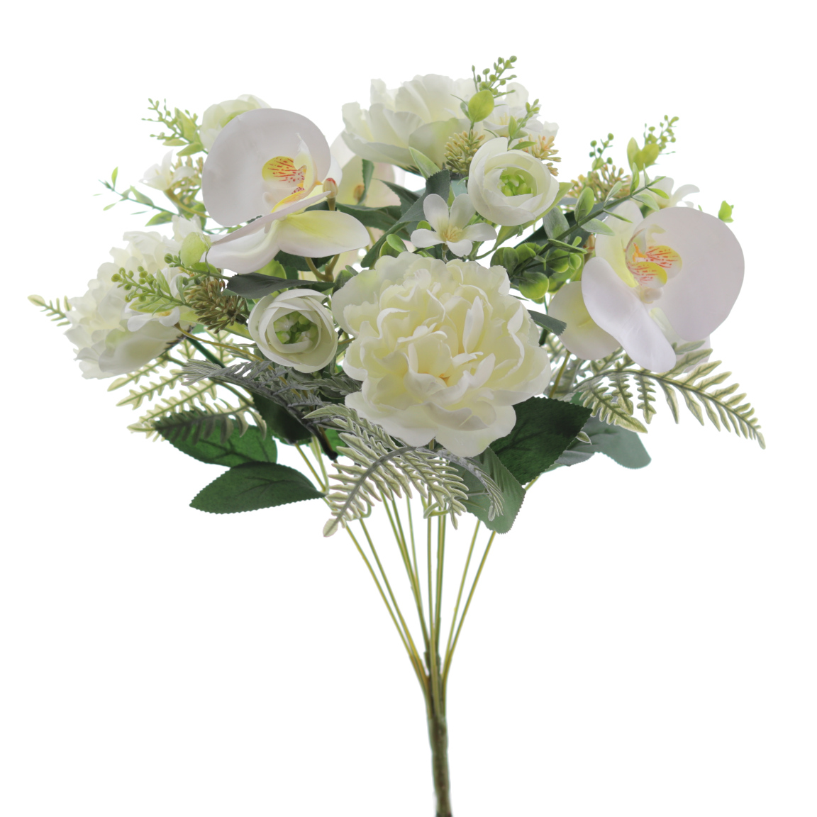 RAMO PEONIA ORQUIDEA x 10 CREMA