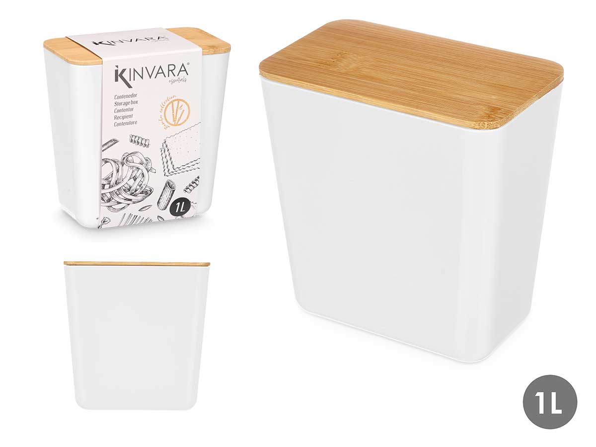 Tarro rectangular bajo blanco 1l 8.4x13.3x13.7cm