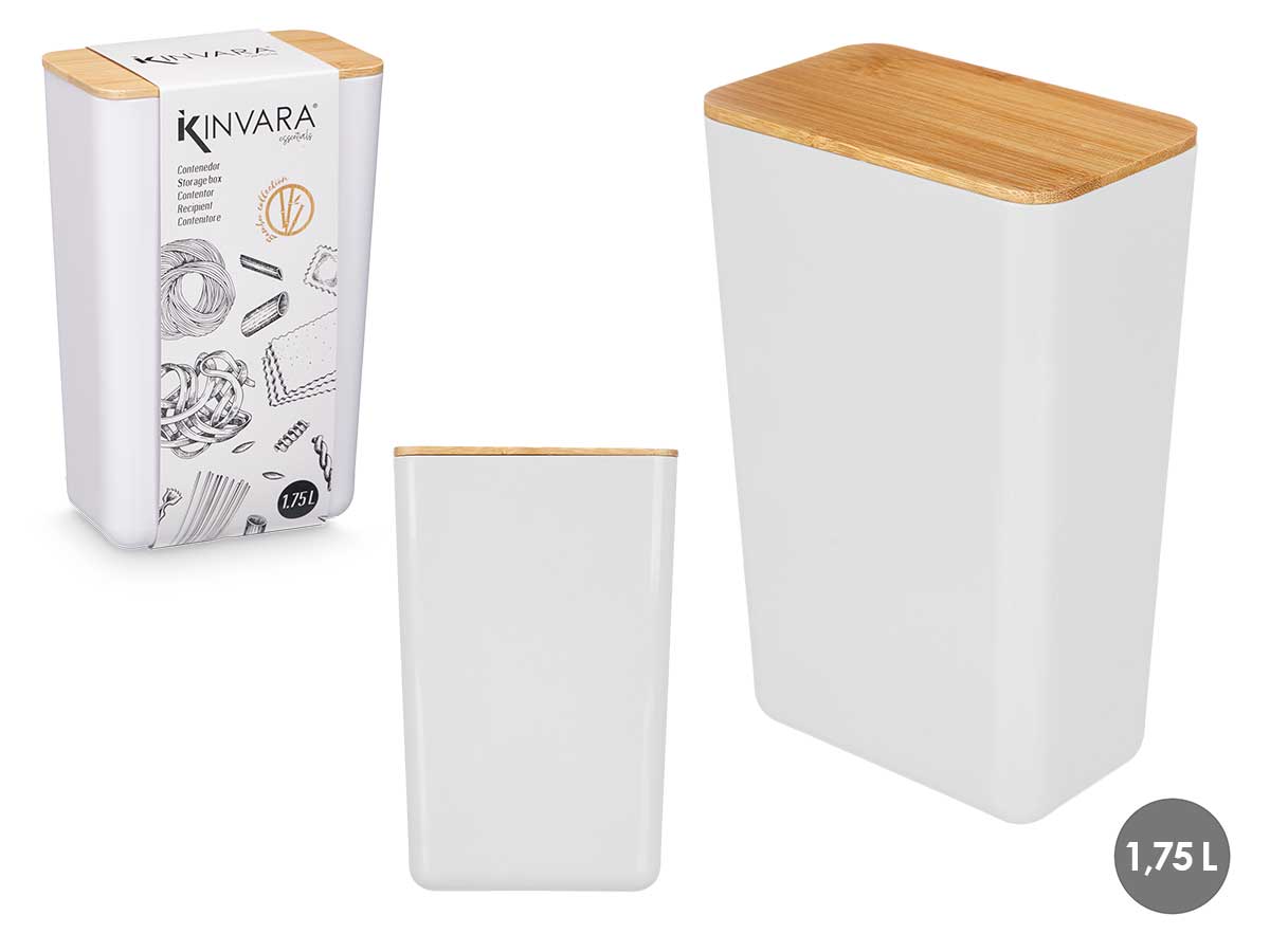 Tarro rectangular alto blanco 1,75l 8.3x13.3x20.5c