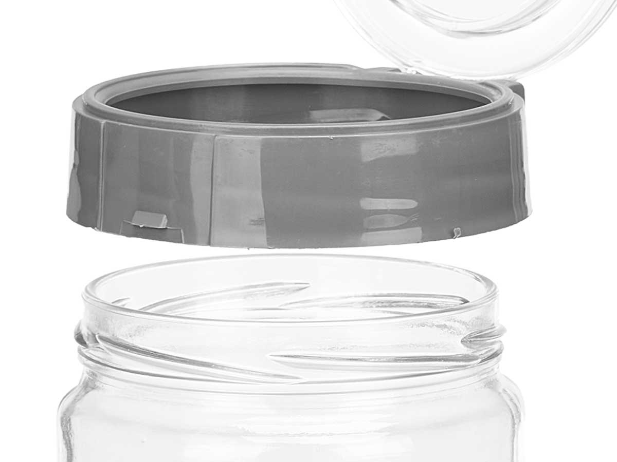 Bote tapa 660ml gris 9x9.5x15cm 4