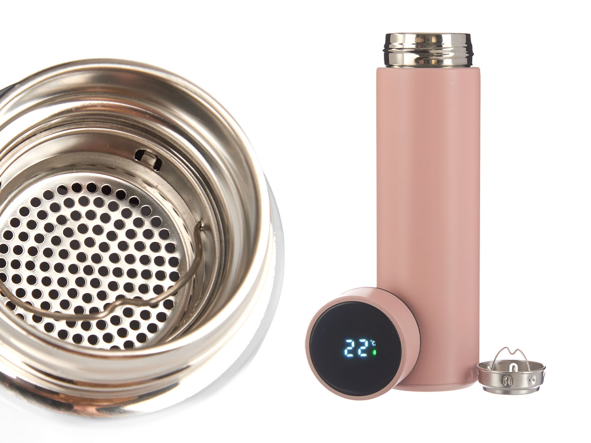 TERMO TERMOMETRO DIGITAL 450ML ROSA 6.5X6.5X22.5CM 4