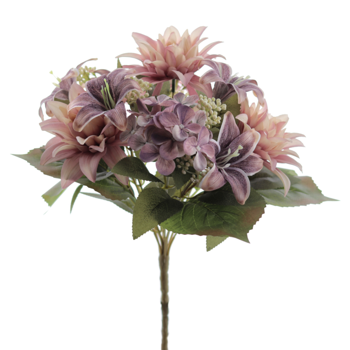 BOUQUET ZINNIA LILIUM HYDRANGEA MALVA