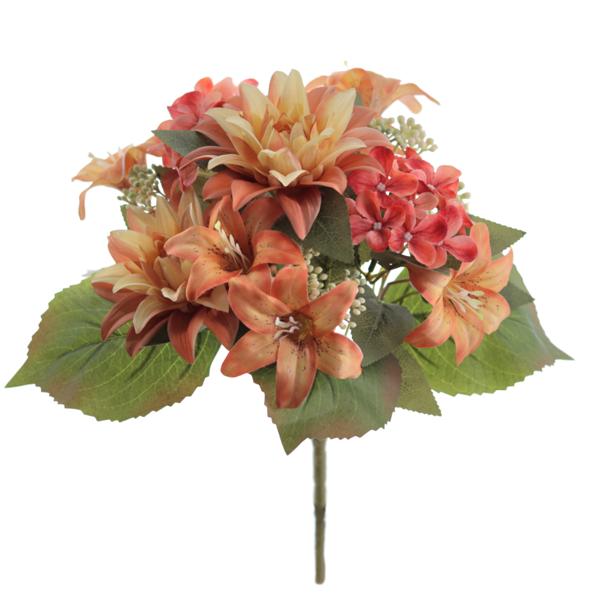 BOUQUET ZINNIA LILIUM HYDRANGEA NARANJA