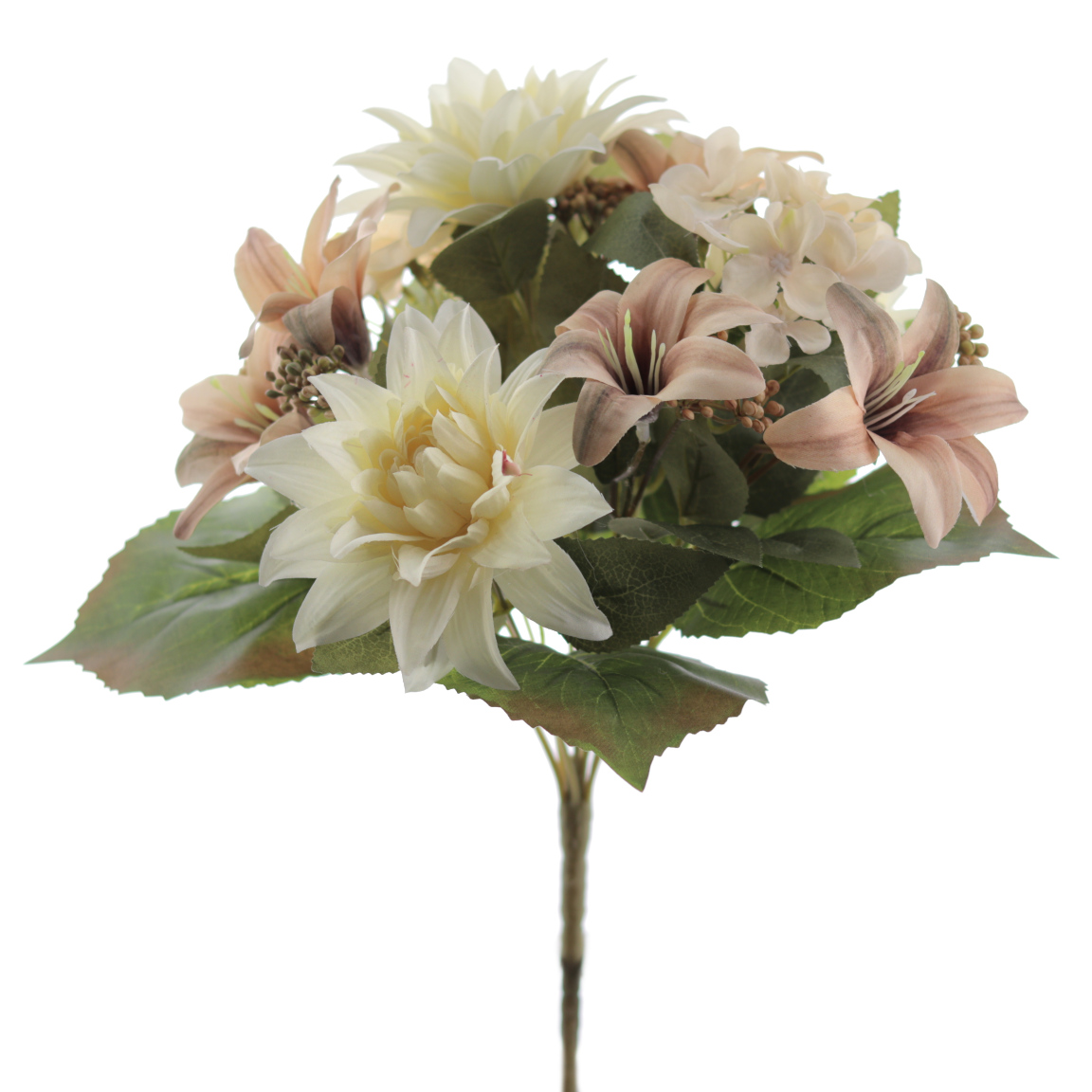 BOUQUET ZINNIA LILIUM HYDRANGEA BEIGE