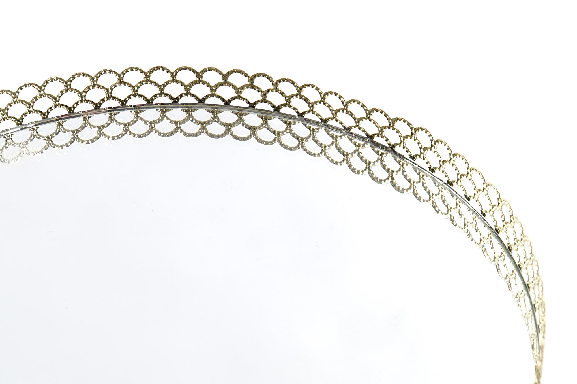 BANDEJA DECORATIVA METAL ESPEJO 25x25x3cm dorado 2