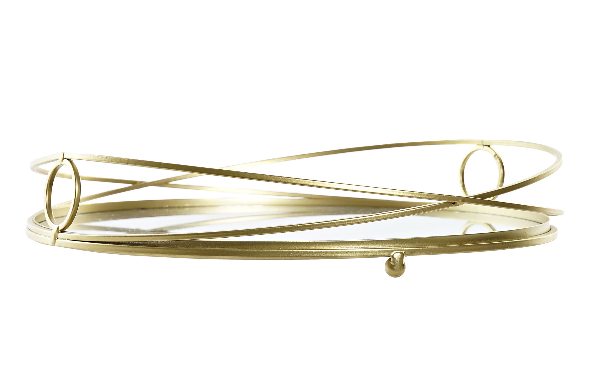 BANDEJA METAL ESPEJO 28X28X4,5 CIRCULO DORADO 3