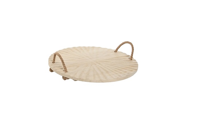 BANDEJA PAULOWNIA CUERDA 40X40X1,5 RAYAS