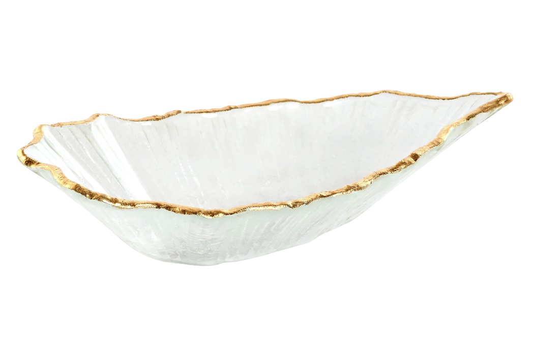 CENTRO MESA CRISTAL 24X14X6 HOJA TRANSPARENTE