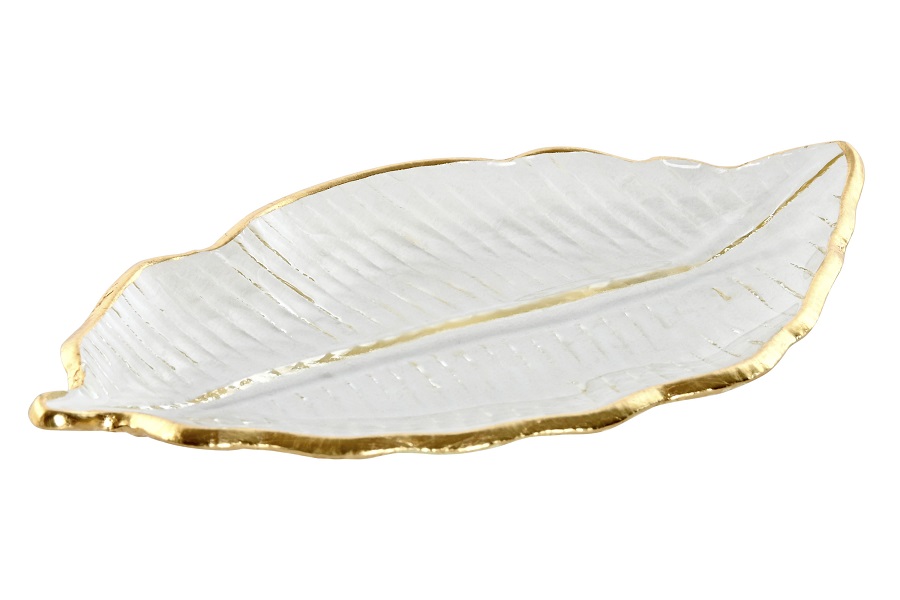 CENTRO MESA CRISTAL 23X13X2CM HOJA TRANSPARENTE