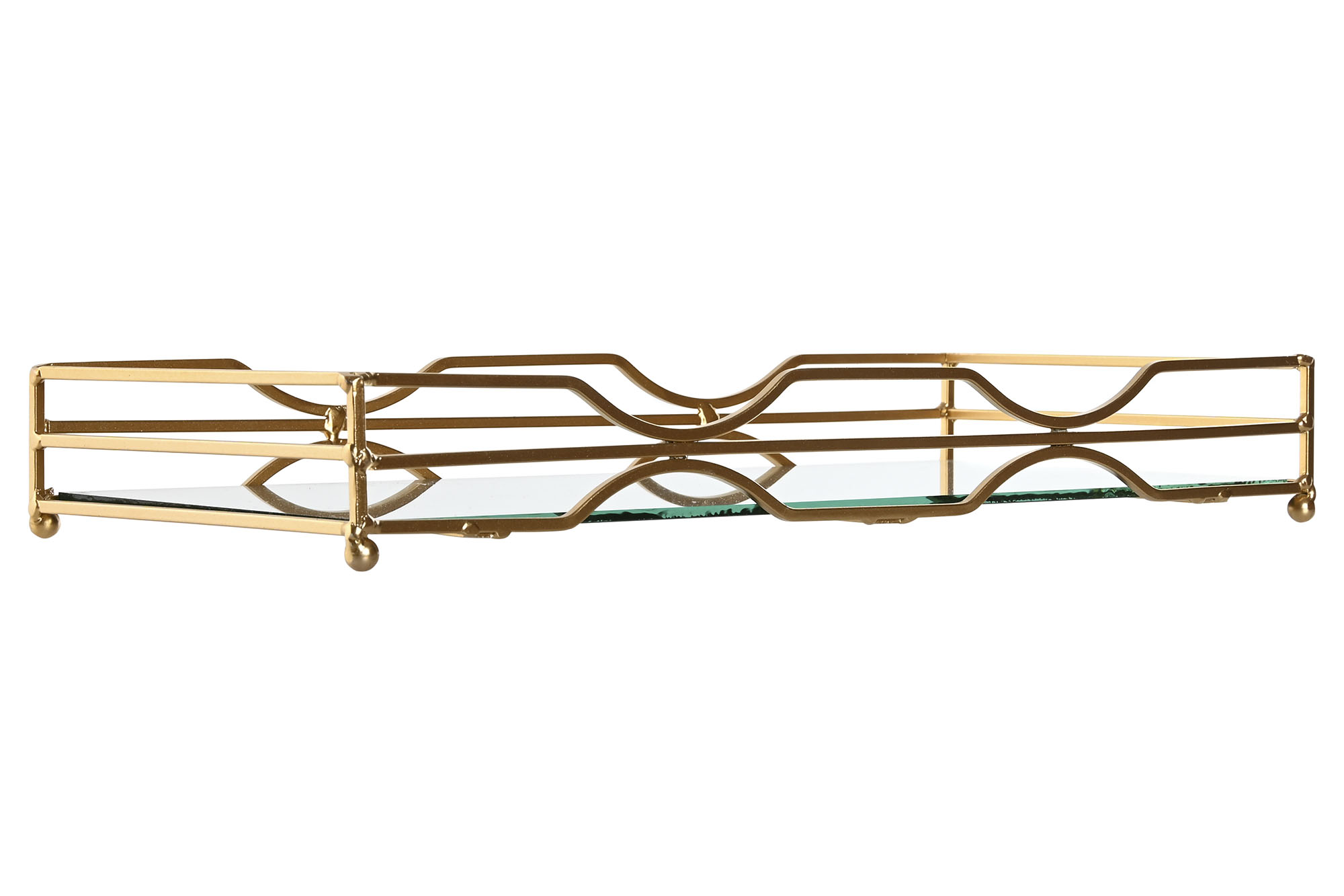 BANDEJA METAL ESPEJO 38X18X5 MATE DORADO 3