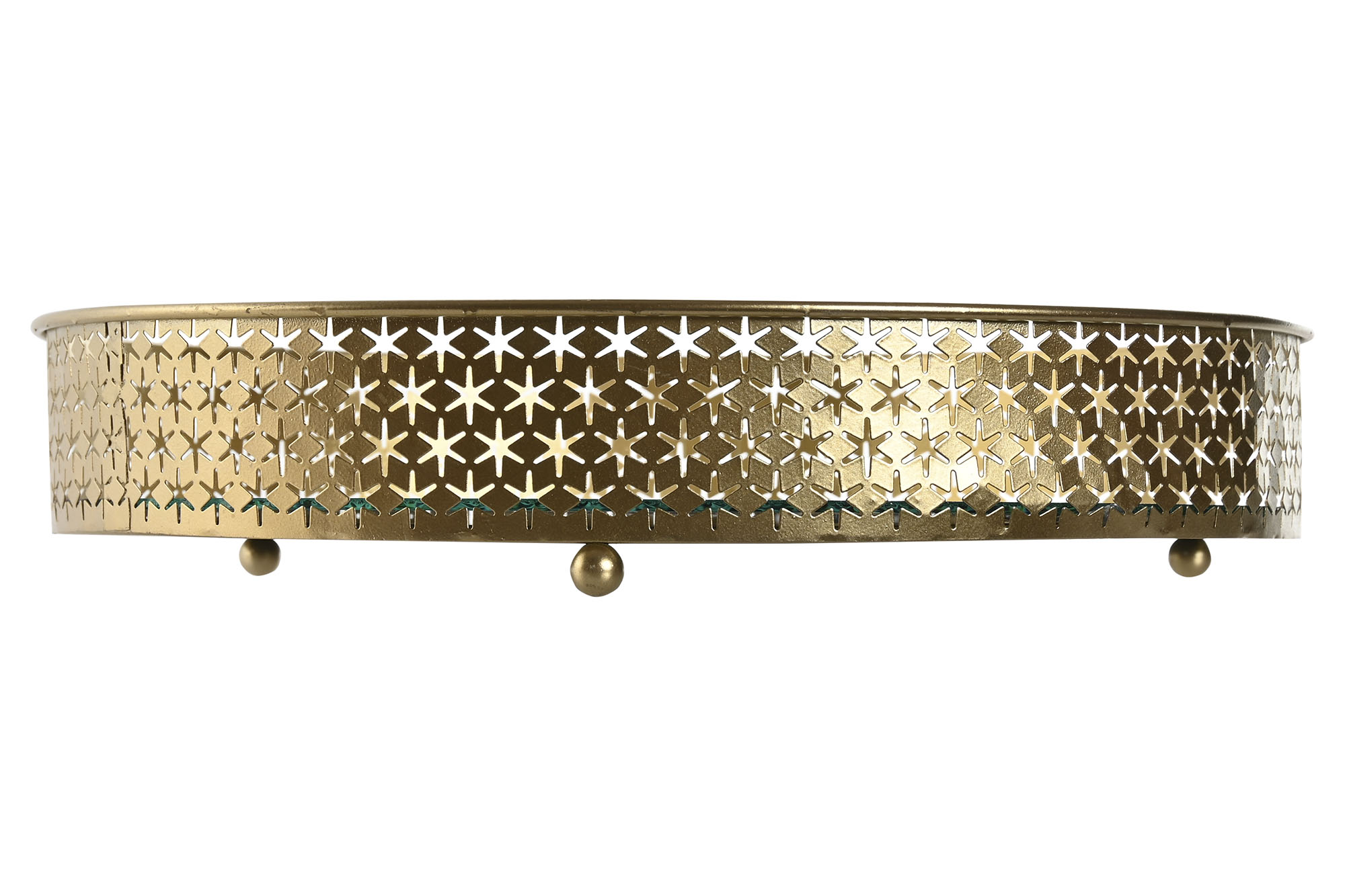 BANDEJA METAL CRISTAL 30,5X30,5X6 DORADO 3