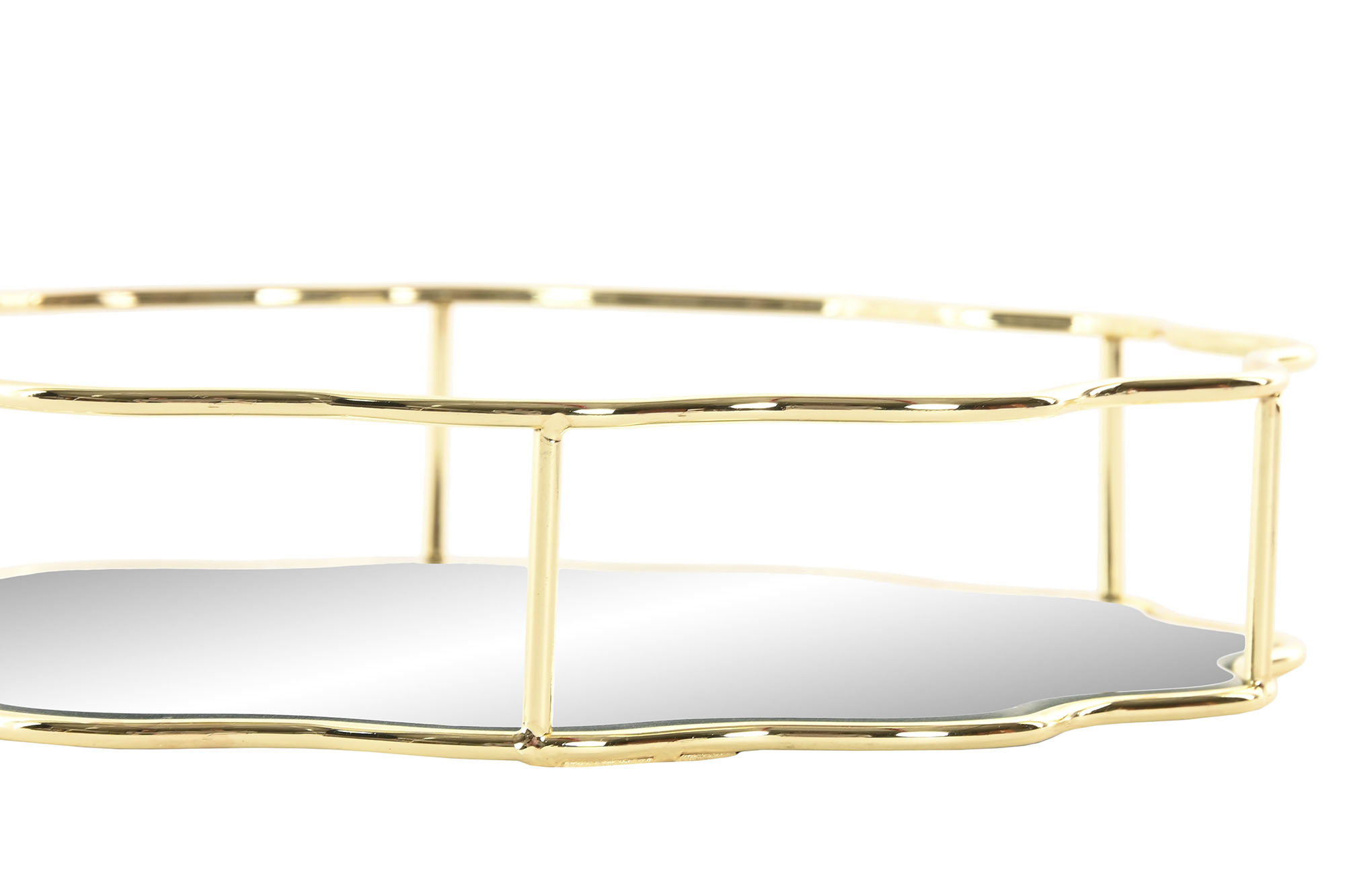 BANDEJA METAL ESPEJO 25X25X5 DORADO 3