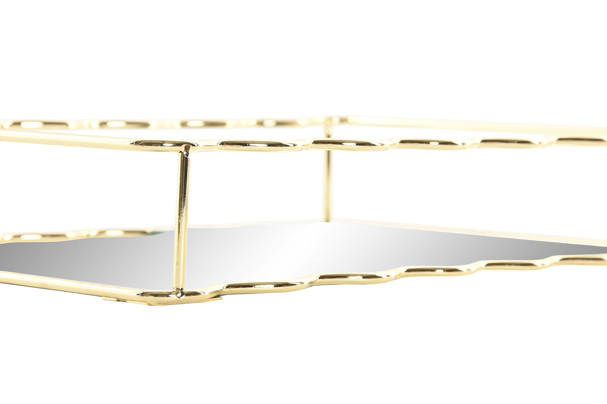 BANDEJA METAL ESPEJO 30X18X5 DORADO 2