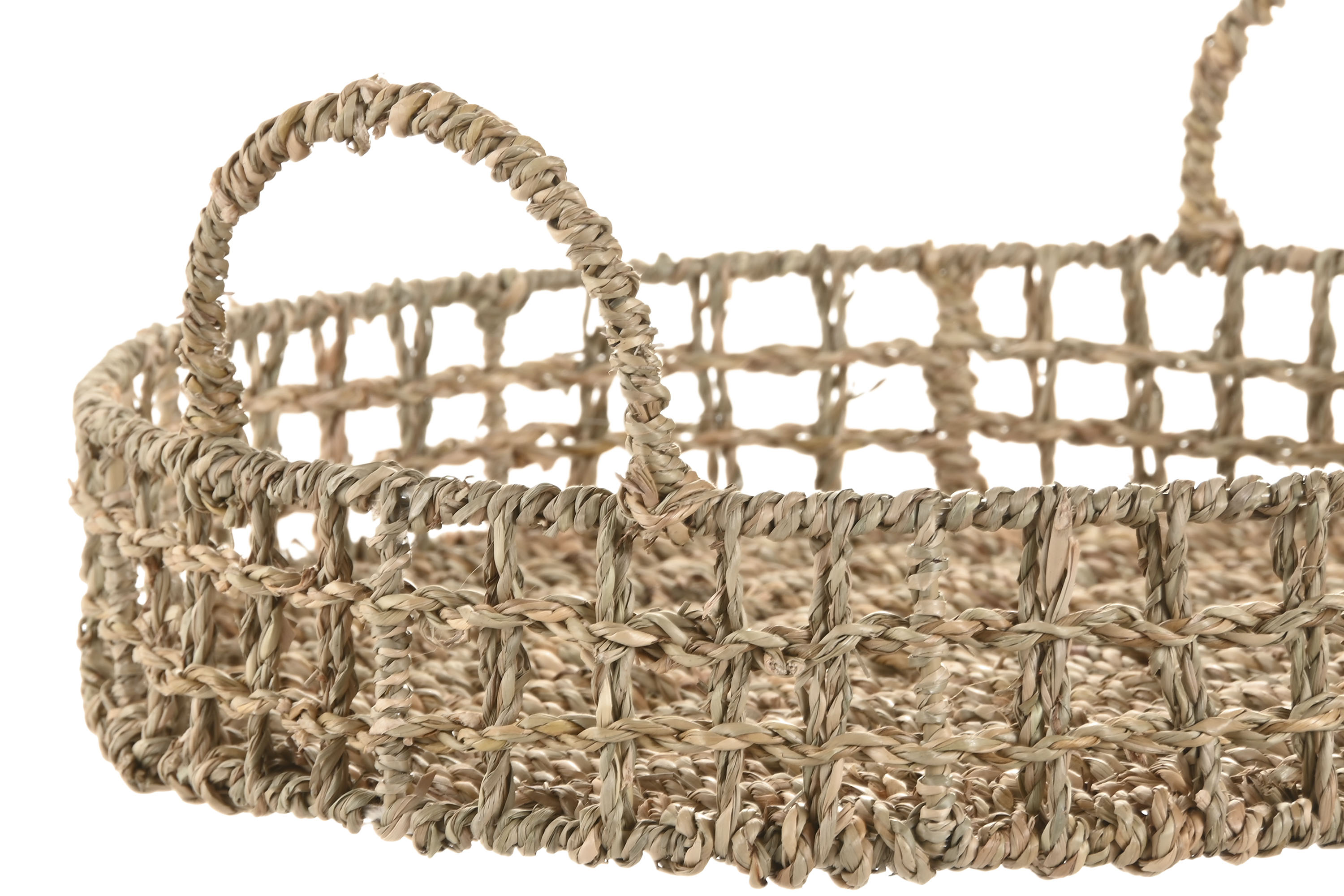 BANDEJA SEAGRASS METAL 40X40X15 NATURAL 2