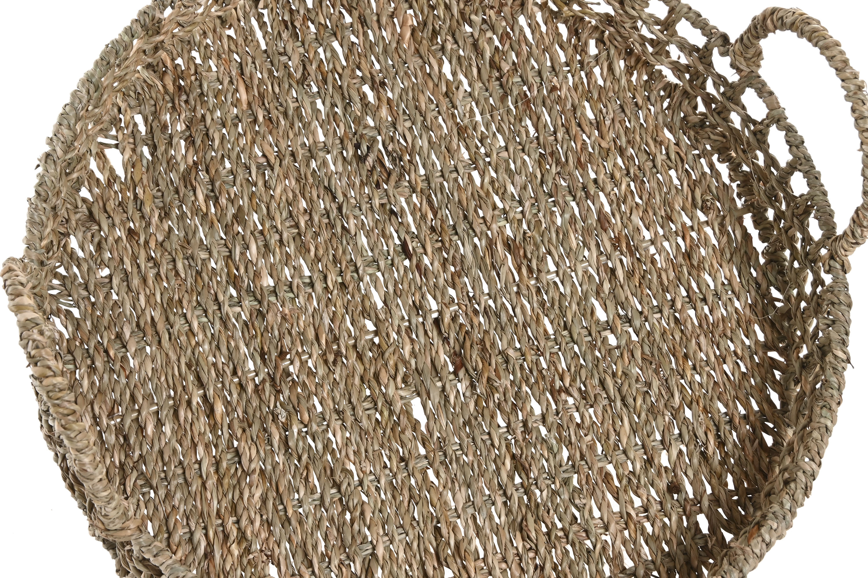 BANDEJA SEAGRASS METAL 40X40X15 NATURAL 3