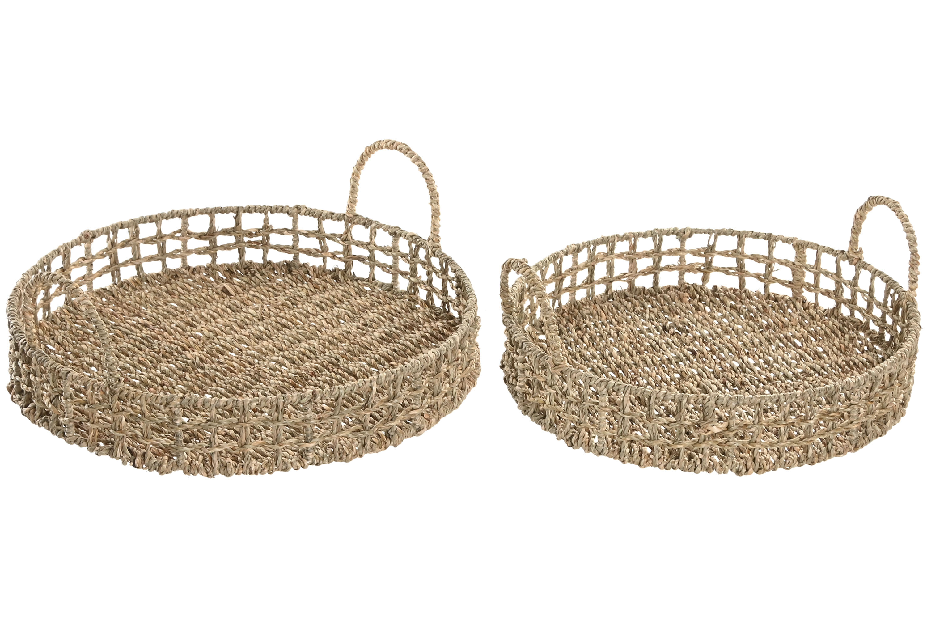 BANDEJA SEAGRASS METAL 40X40X15 NATURAL