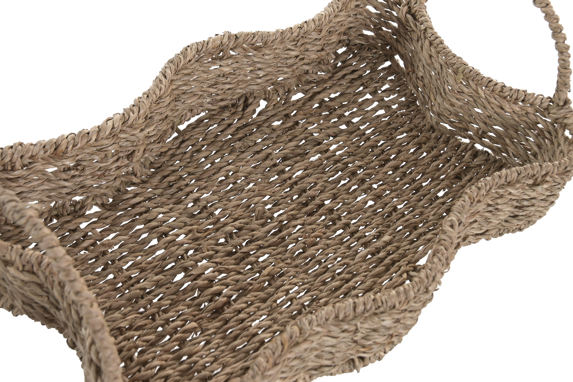 BANDEJA SEAGRASS METAL 40X25X14 NATURAL 2