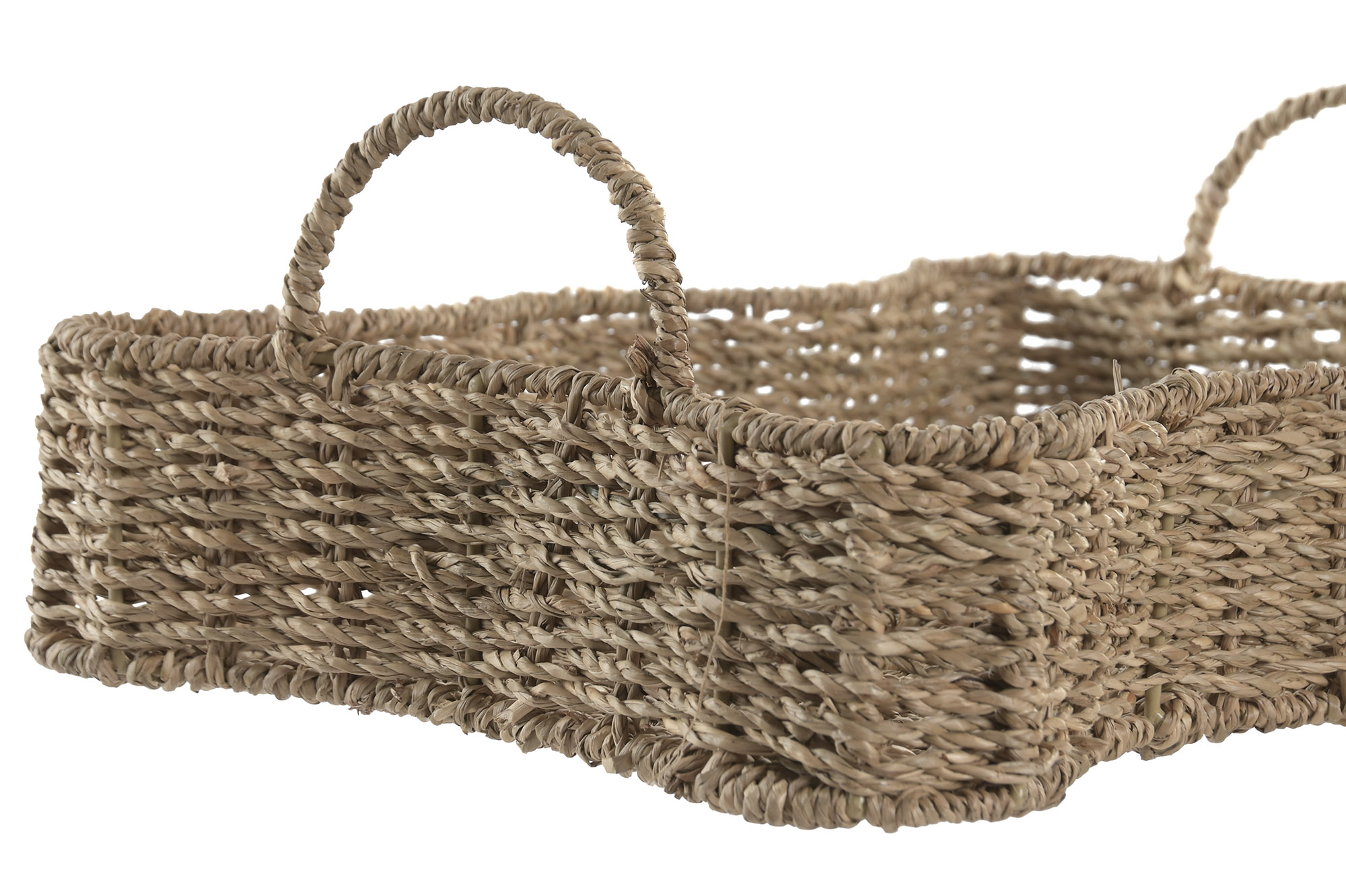 BANDEJA SEAGRASS METAL 32X19X12 NATURAL 3