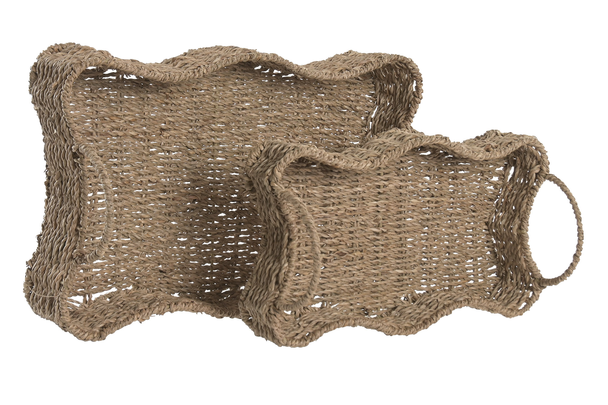 BANDEJA SEAGRASS METAL 40X25X14 NATURAL 4