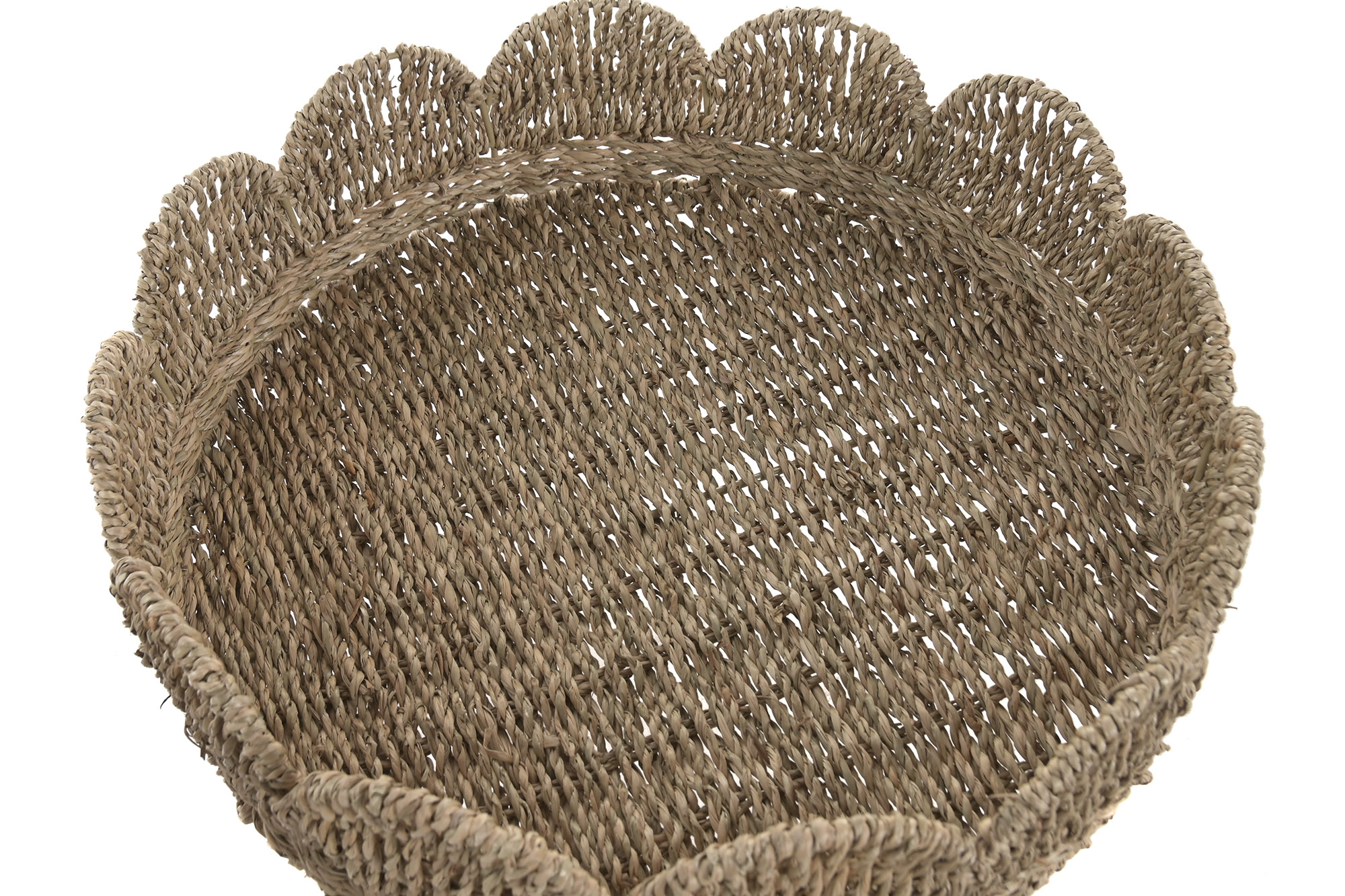 BANDEJA SEAGRASS METAL 45X45X12 NATURAL 2