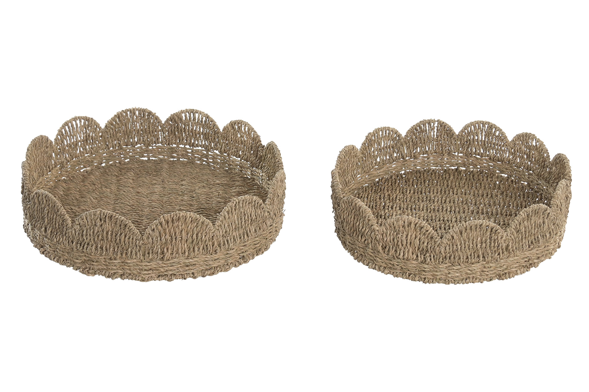 BANDEJA SEAGRASS METAL 40X40X13 NATURAL