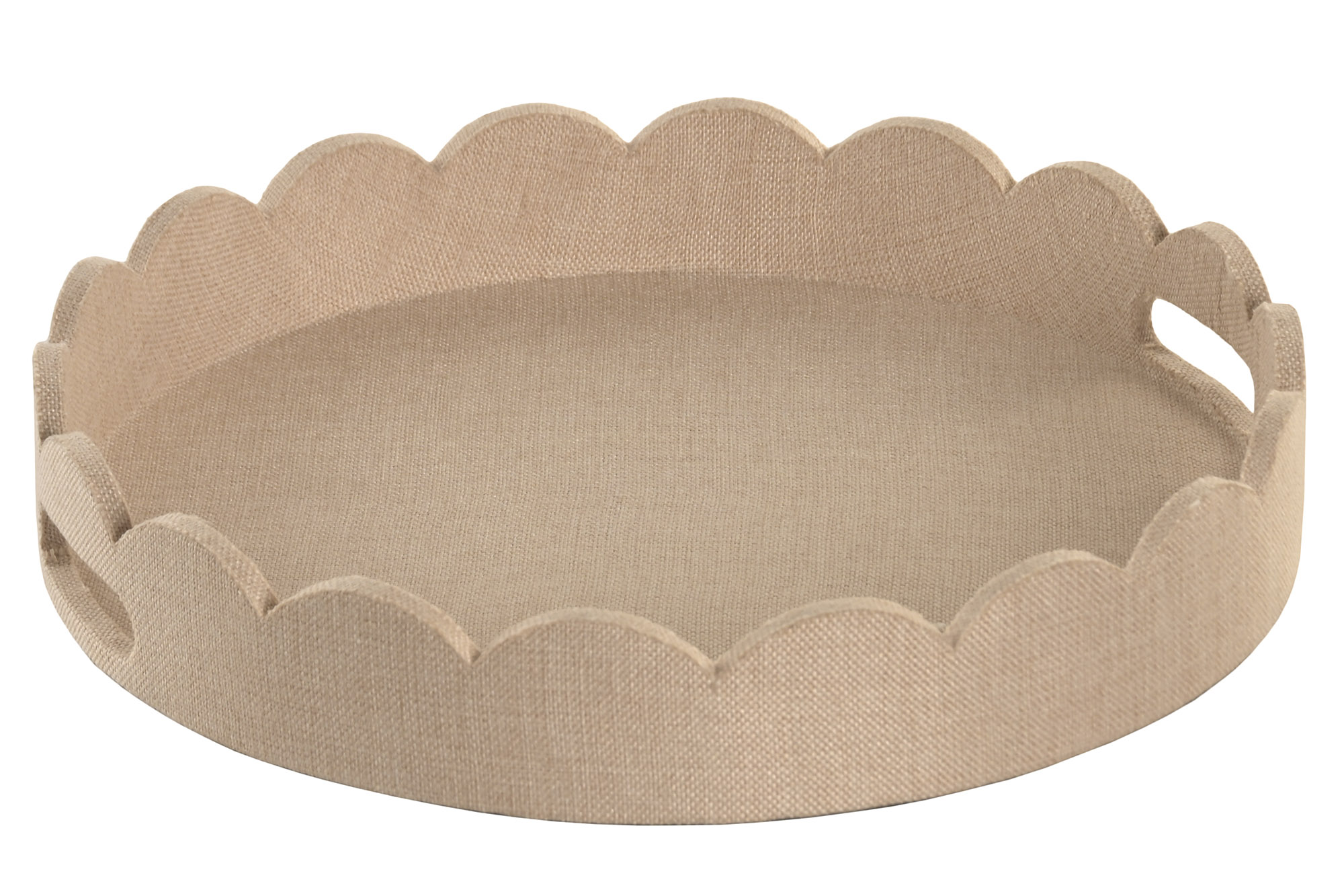 BANDEJA LINO MDF 39X6,5X39 TAPIZADO BEIGE