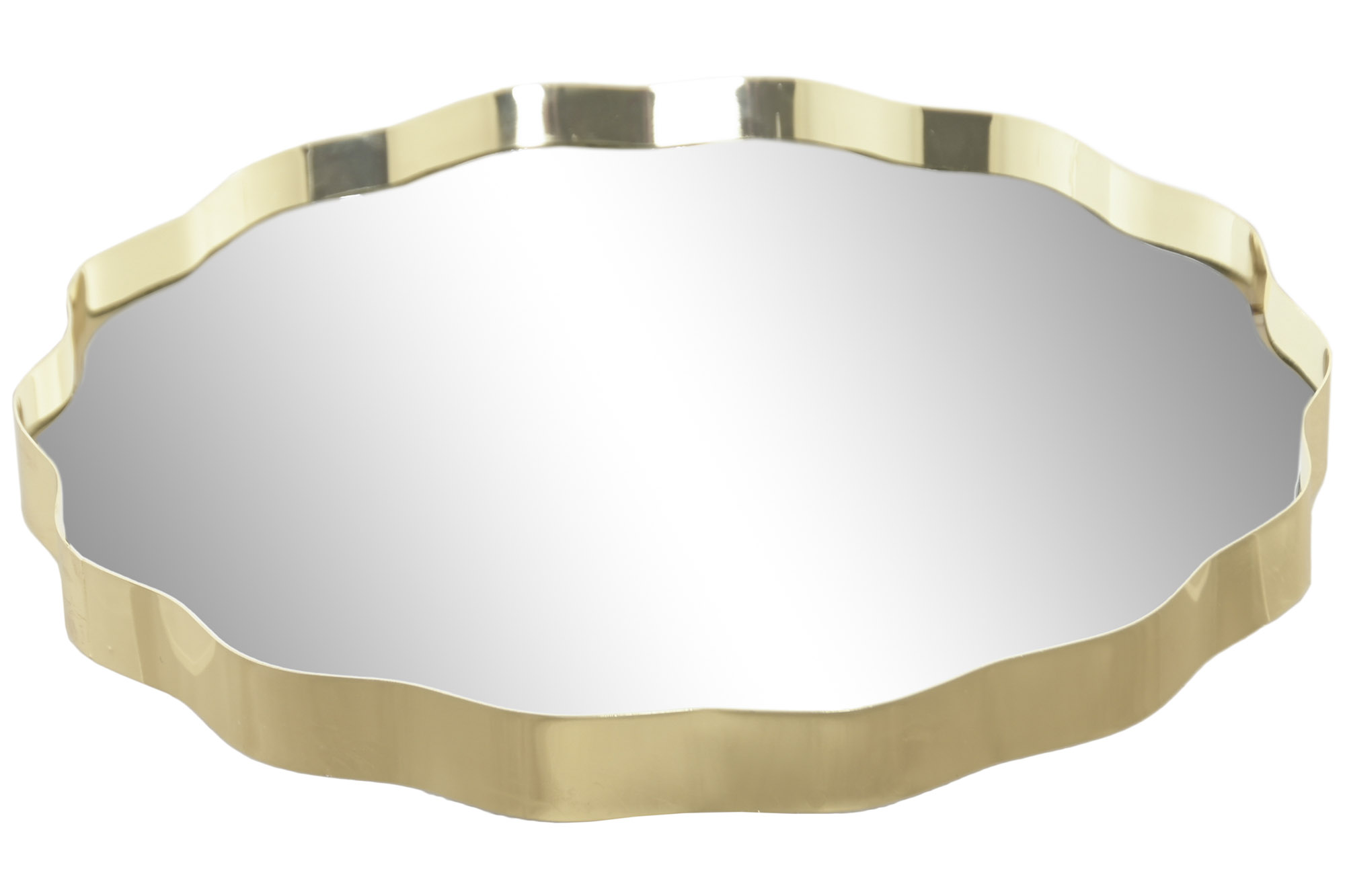BANDEJA METAL ESPEJO 35X35X3 DORADO