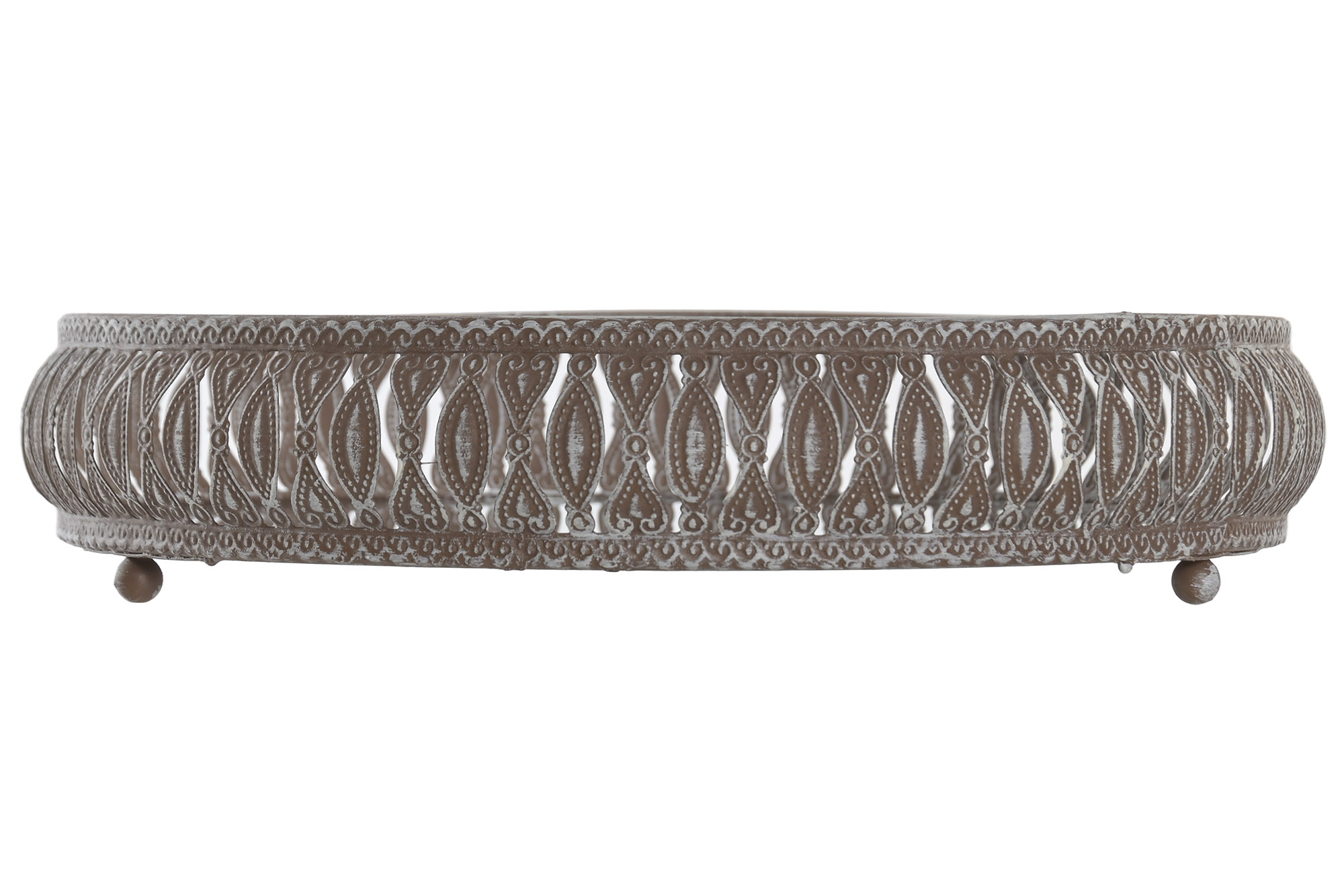 BANDEJA  METAL ESPEJO 27X27X5,5 ENVEJECIDO 3