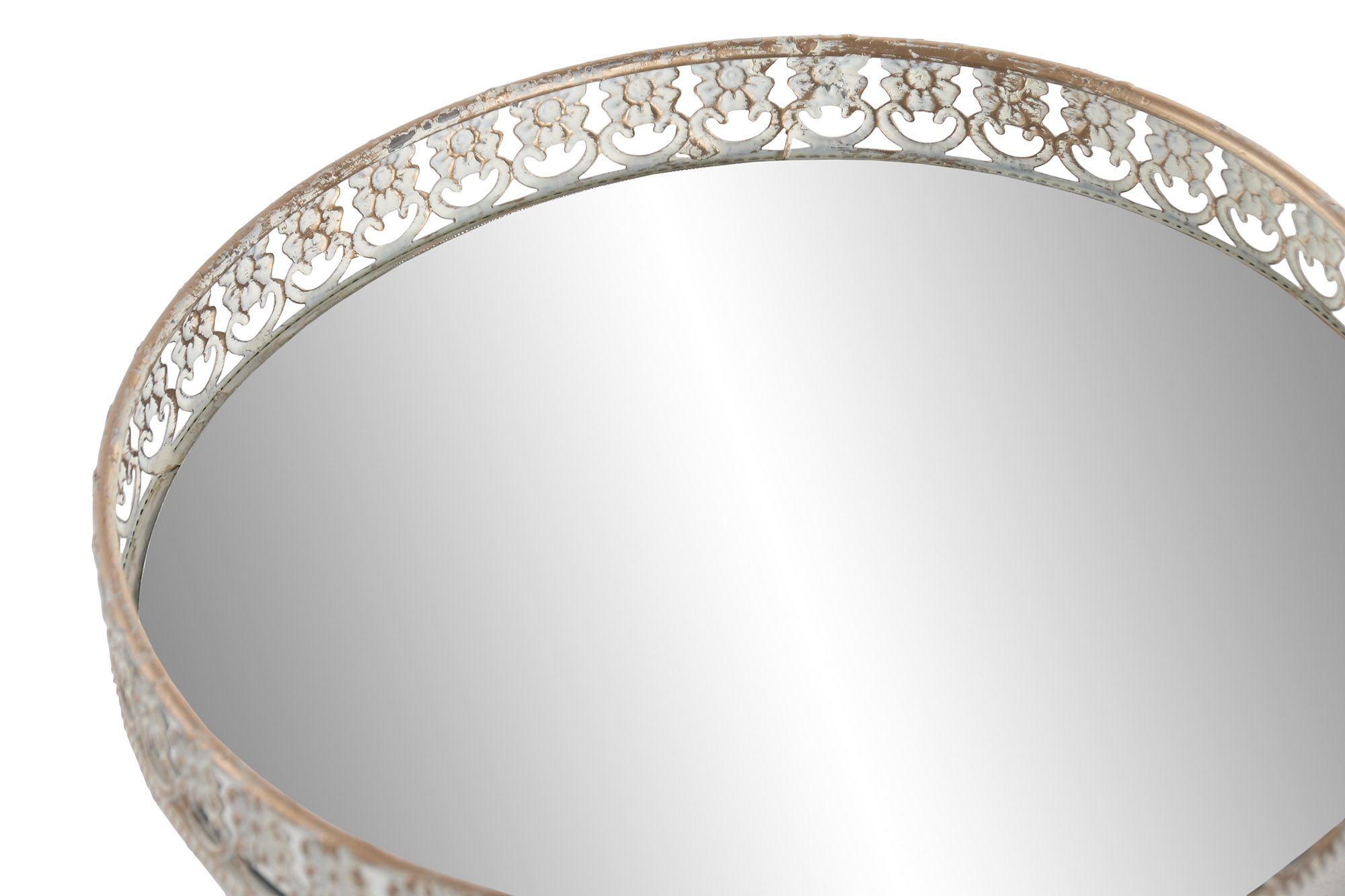 BANDEJA METAL ESPEJO 19X19X3 ENVEJECIDO 2