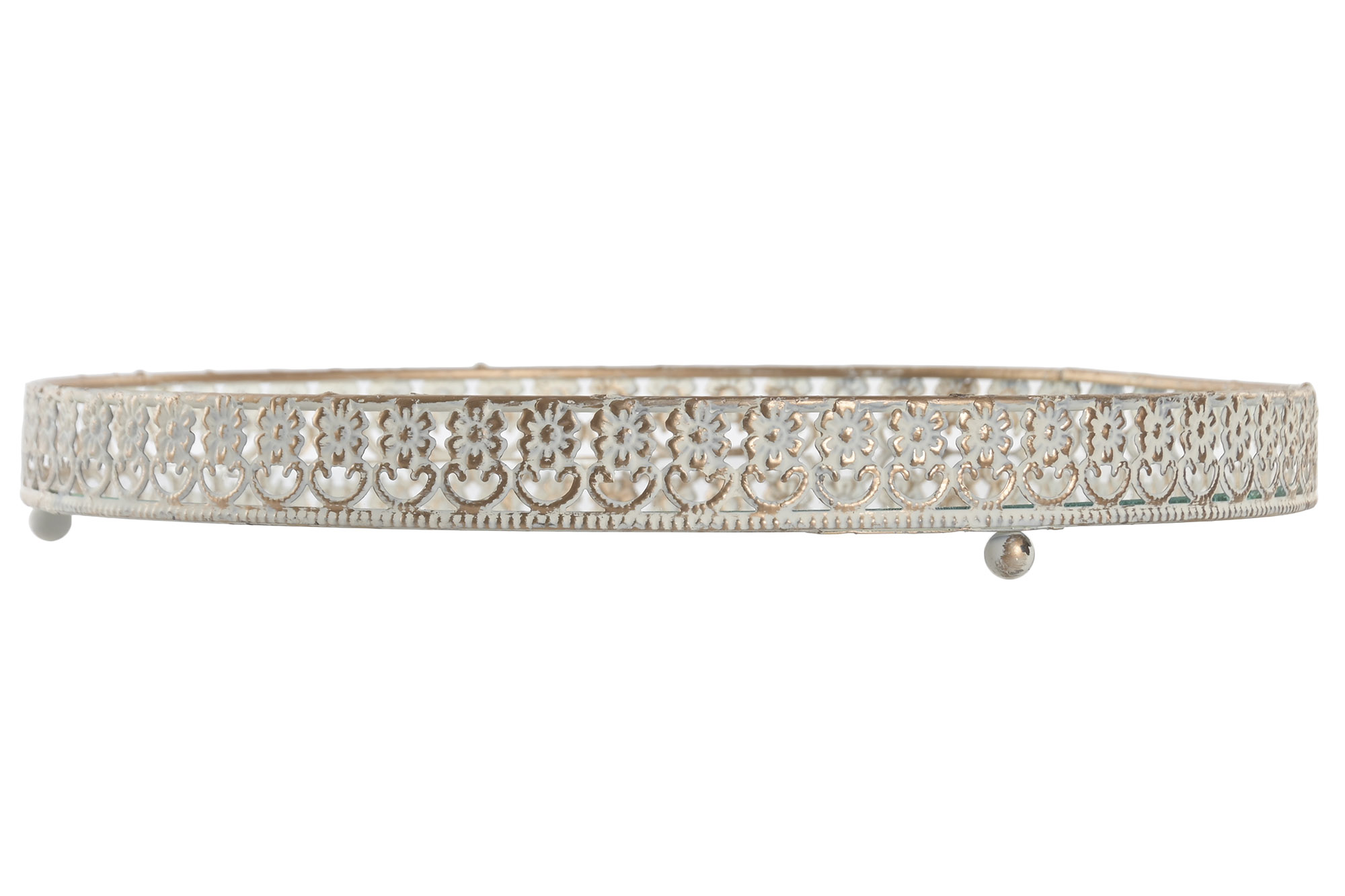 BANDEJA METAL ESPEJO 29,5X29,5X4 ENVEJECIDO 3