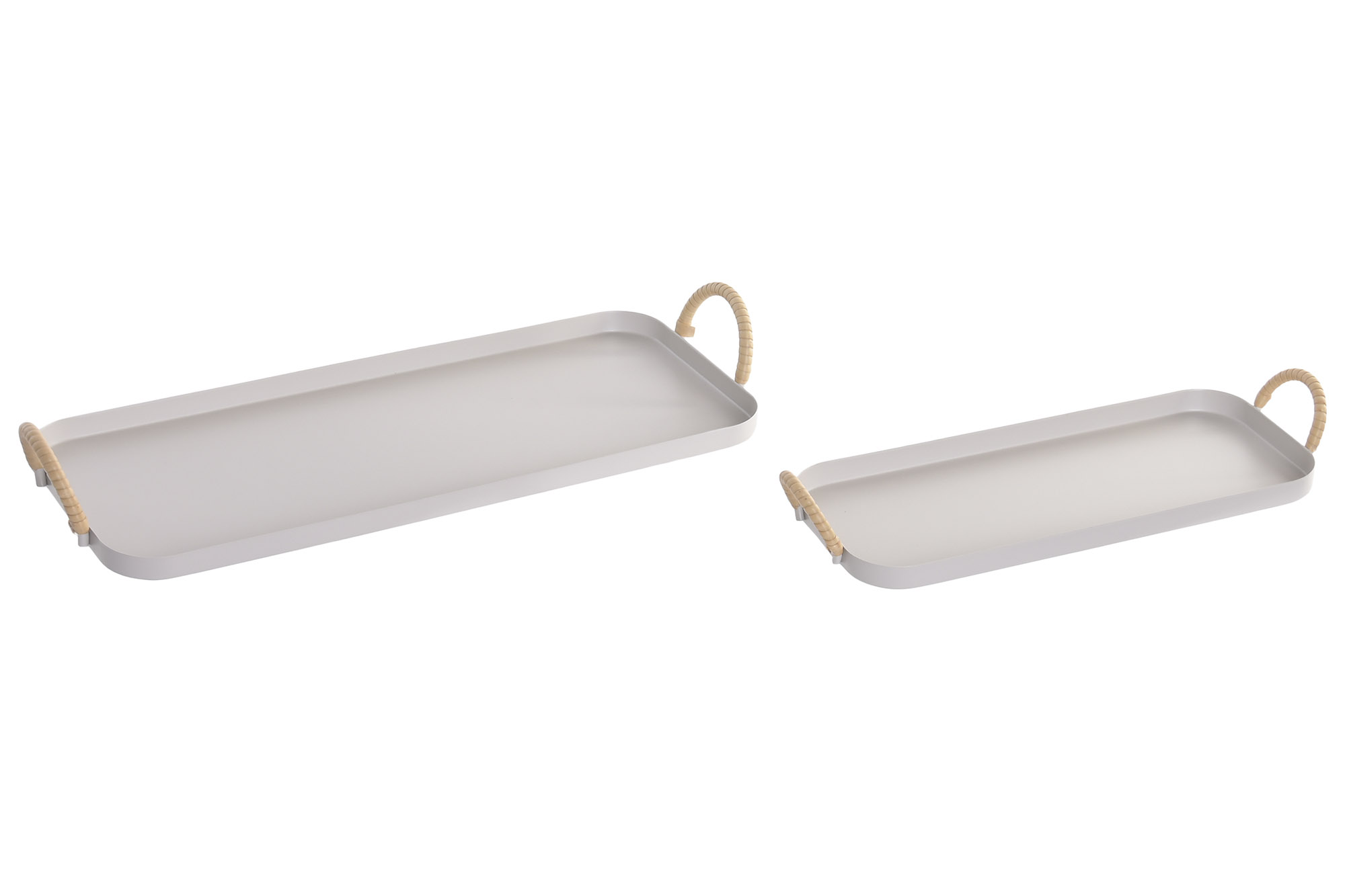 CENTRO MESA METAL PE 43X16X6 ASAS CREMA