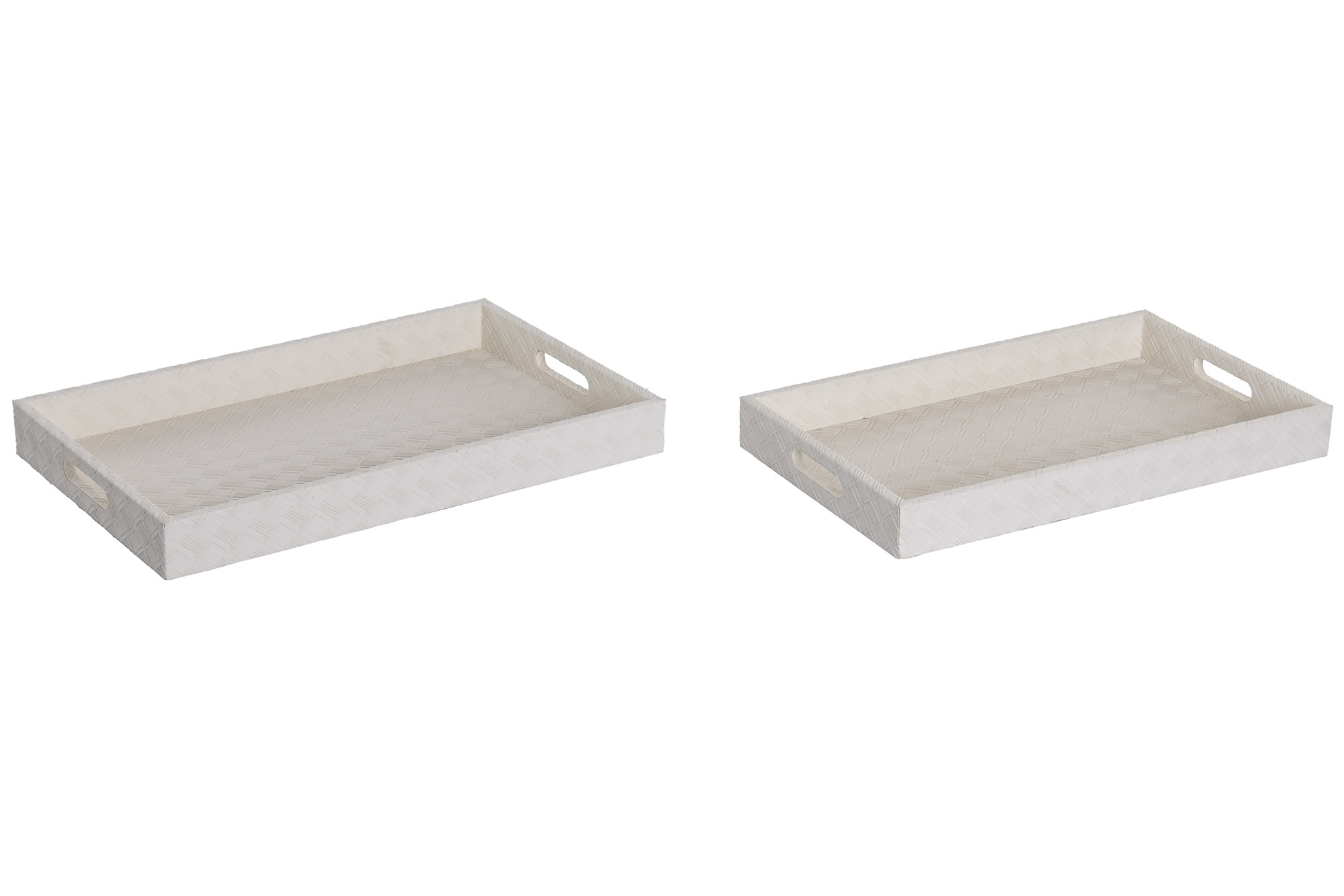 BANDEJA PU MADERA 44X27X4 BLANCO