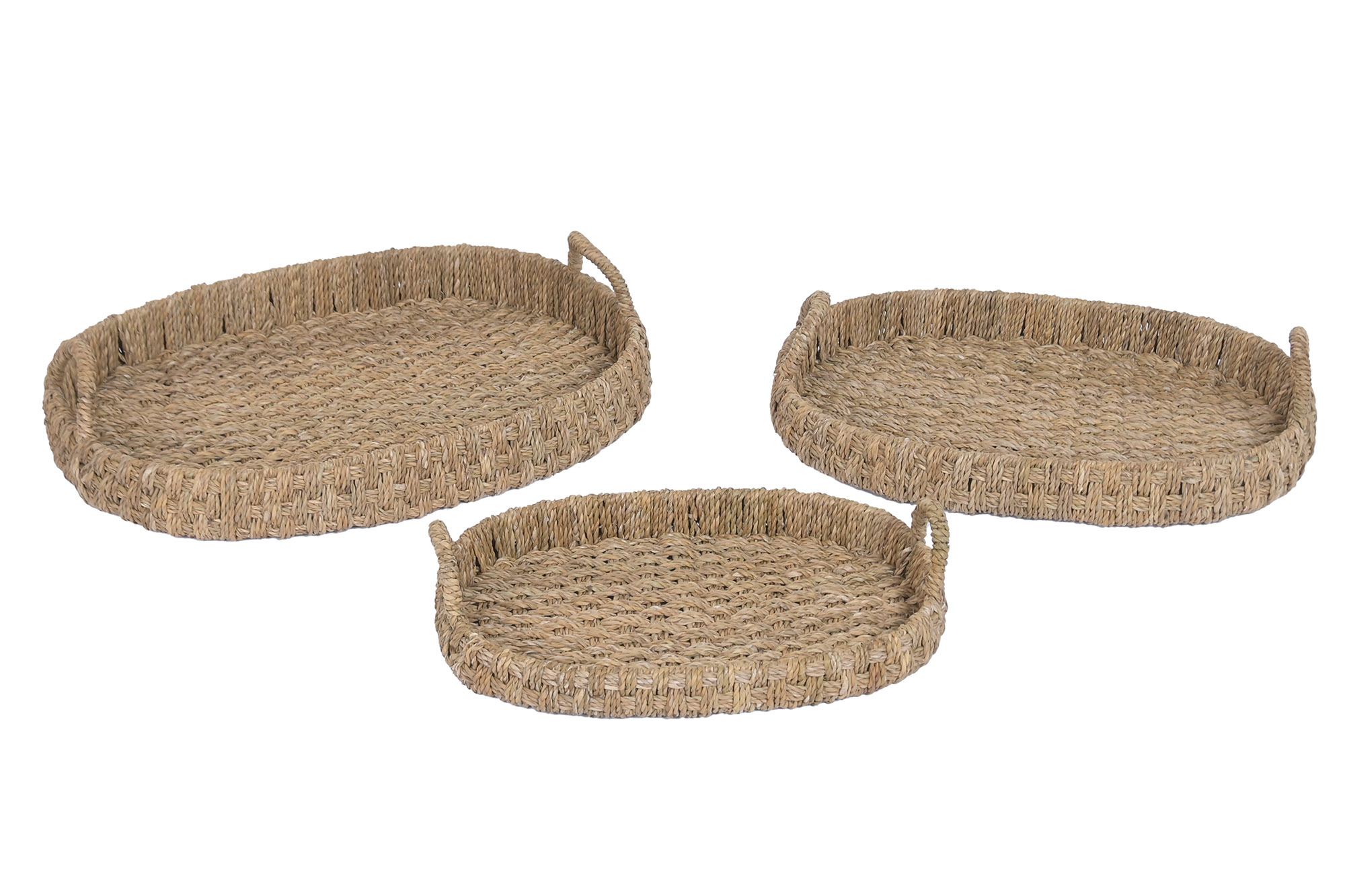 BANDEJA  SEAGRASS METAL 56X38X6 NATURAL 4