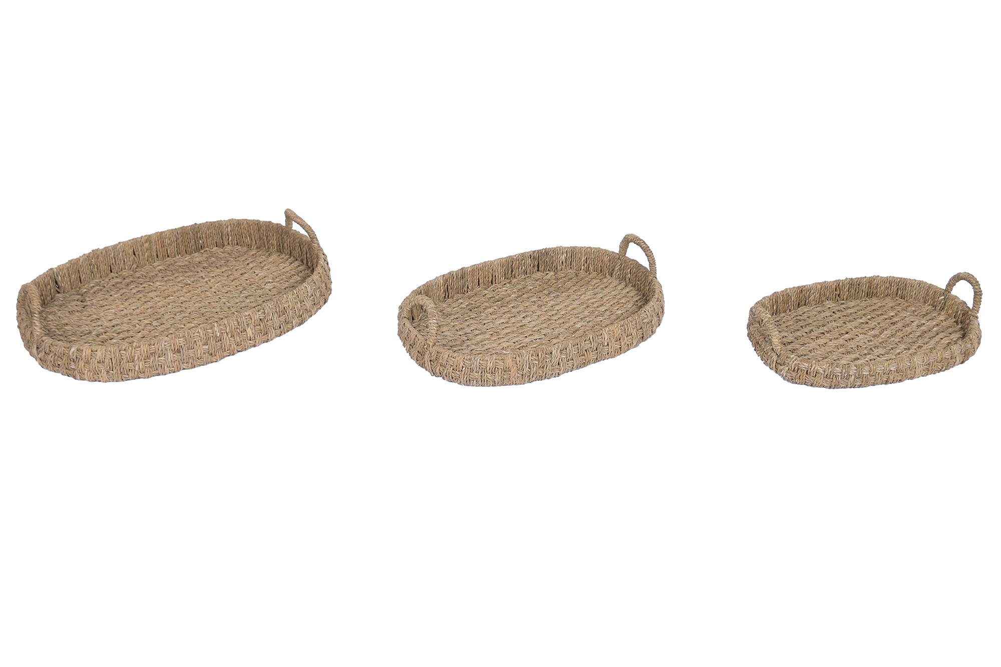 BANDEJA  SEAGRASS METAL 56X38X6 NATURAL