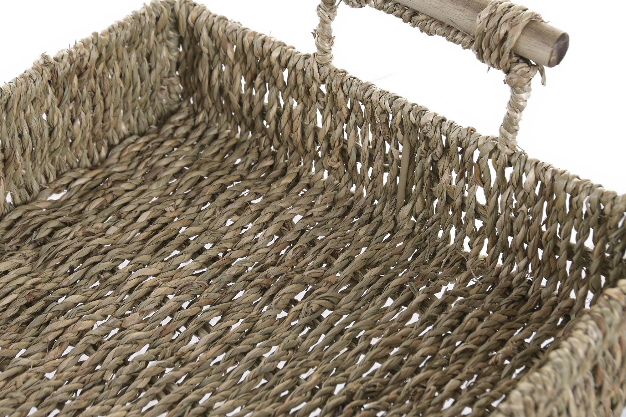 BANDEJA SEAGRASS METAL 42X32X13 NATURAL 2