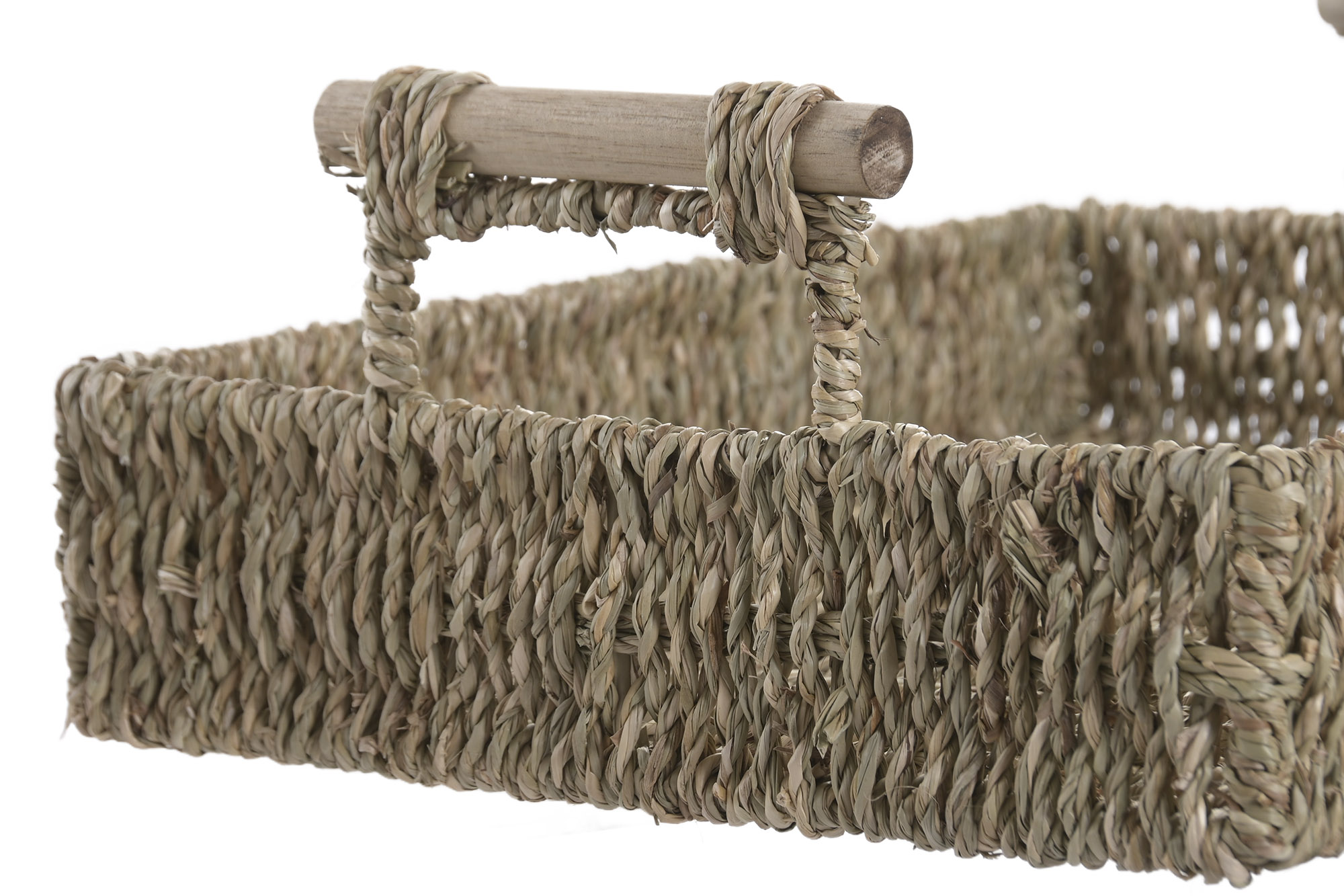 BANDEJA SEAGRASS METAL 42X32X13 NATURAL 3