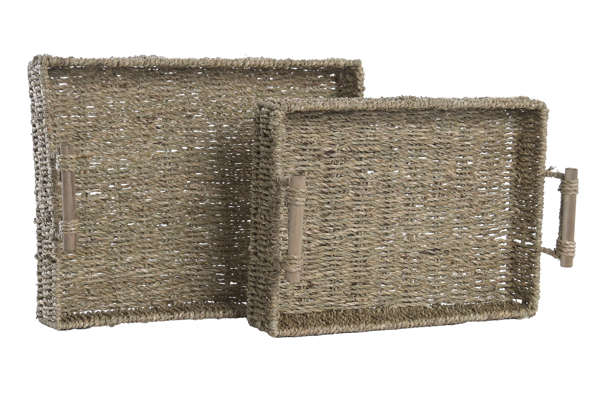 BANDEJA SEAGRASS METAL 42X32X13 NATURAL 4
