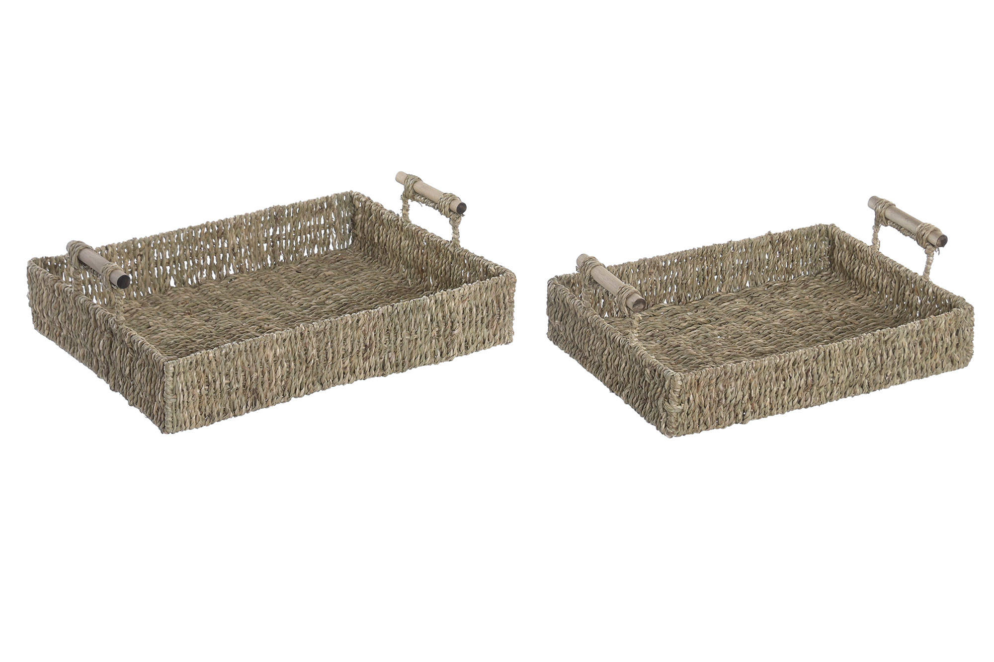 BANDEJA SEAGRASS METAL 42X32X13 NATURAL