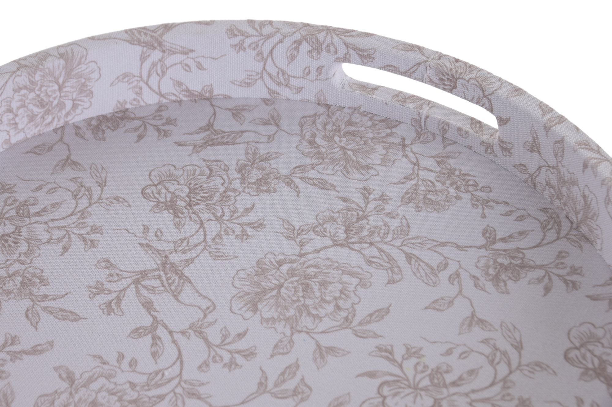 BANDEJA LINO MADERA 40X40X5 FLORAL TAPIZADO BLANCO 2
