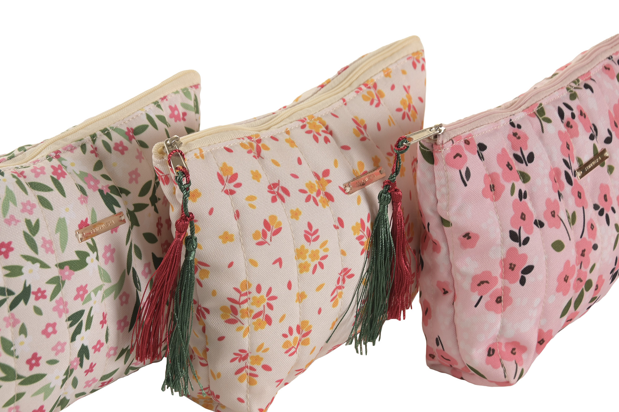 NECESER POLIESTER EVA 21X5X15 FLORES VERDE 2